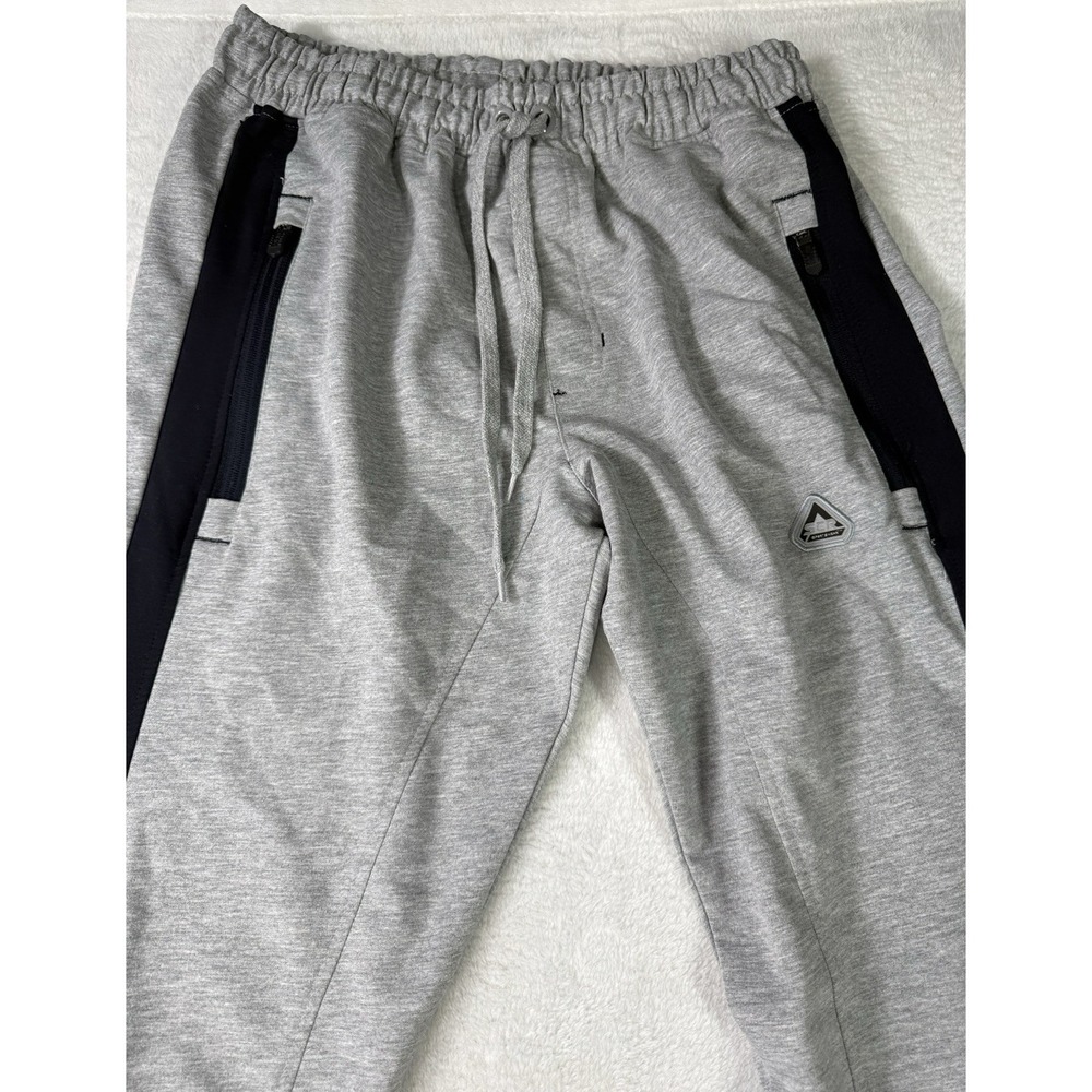 SCR Sportswear Mens Sweatpants Tapered Medium Grey Zip Pocket Joggers